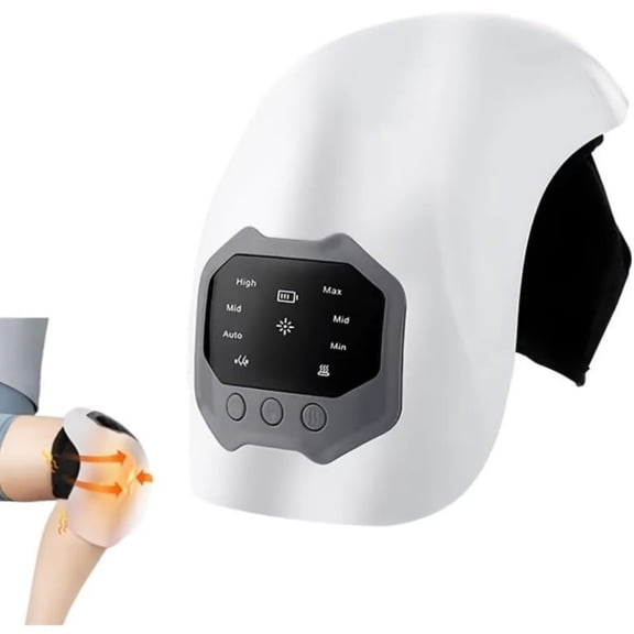 Charefin Shiatsu Knee Massager with Heating - 3 Speed & 3 Heat Therapy Settings, USB Rechargeable Wireless Design, Silver Stainless Steel, for Joint