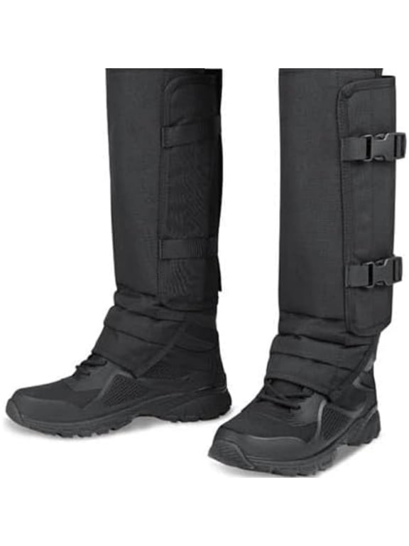 Snake Gaiters for Men & Women, Lower Leg Protective Gear, Black, 1000D Oxford + PP, 2 pack
