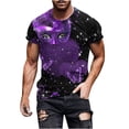 thumbnail image 1 of Charella Carnival T-shirts for Men Mardi Gras Decorations Short Sleeve Crewneck Tops 2024 Men Clothing Casual Fashion,Purple,XXXXL, 1 of 5
