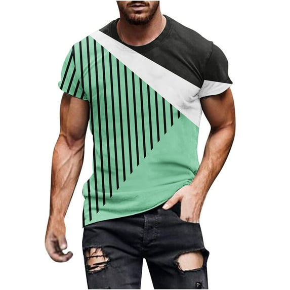 Charella Carnival T-shirts for Men Mardi Gras Decorations Short Sleeve Crewneck Tops 2025 Men Clothing Casual Fashion,Green,L