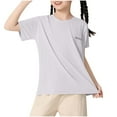 thumbnail image 1 of Charella Girls' Summer T-Shirt Crew Neck Short Sleeve Top for Kids Summer Casual Breathable Graphic Tee (5 Years, Gray), 1 of 3