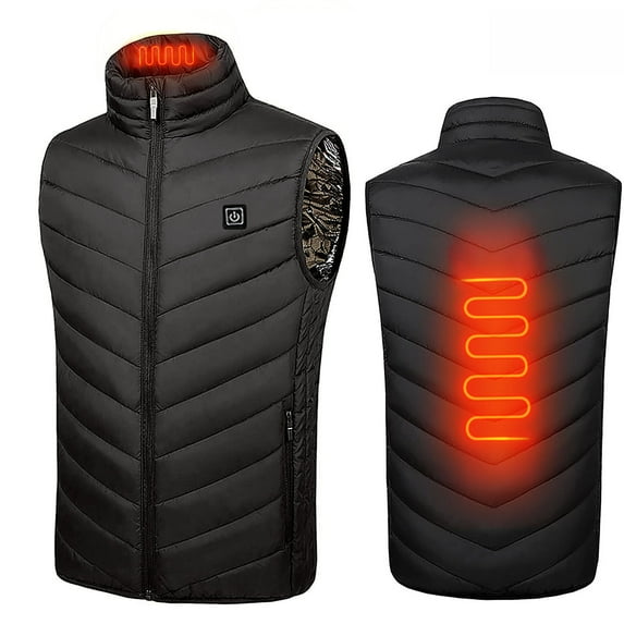 Charella Heated Vest for Men and Women USB Charging Heating Vest 2 Heating Zones Lightweight Jacket for Outdoor Black,14