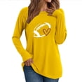 thumbnail image 1 of Charella Long Sleeve Shirts for Women Rugby Graphic Tee Loose Fit Crew Neck Ptinted Tops Soft Clothes (M, Yellow 2), 1 of 6