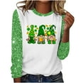 thumbnail image 1 of Charella Long Sleeve Shirts for Women St Patricks Day Shirt Crewneck T-shirts 2025 Trendy Bling Bling Tops,Green,M, 1 of 4