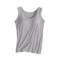 thumbnail image 1 of Charella Modal Cotton Tank Tops for Women with Shelf Bra Sleeveless Wide Strap Layer Padded Camisole Yoga Top S-4XL (X-Large, Gray), 1 of 3