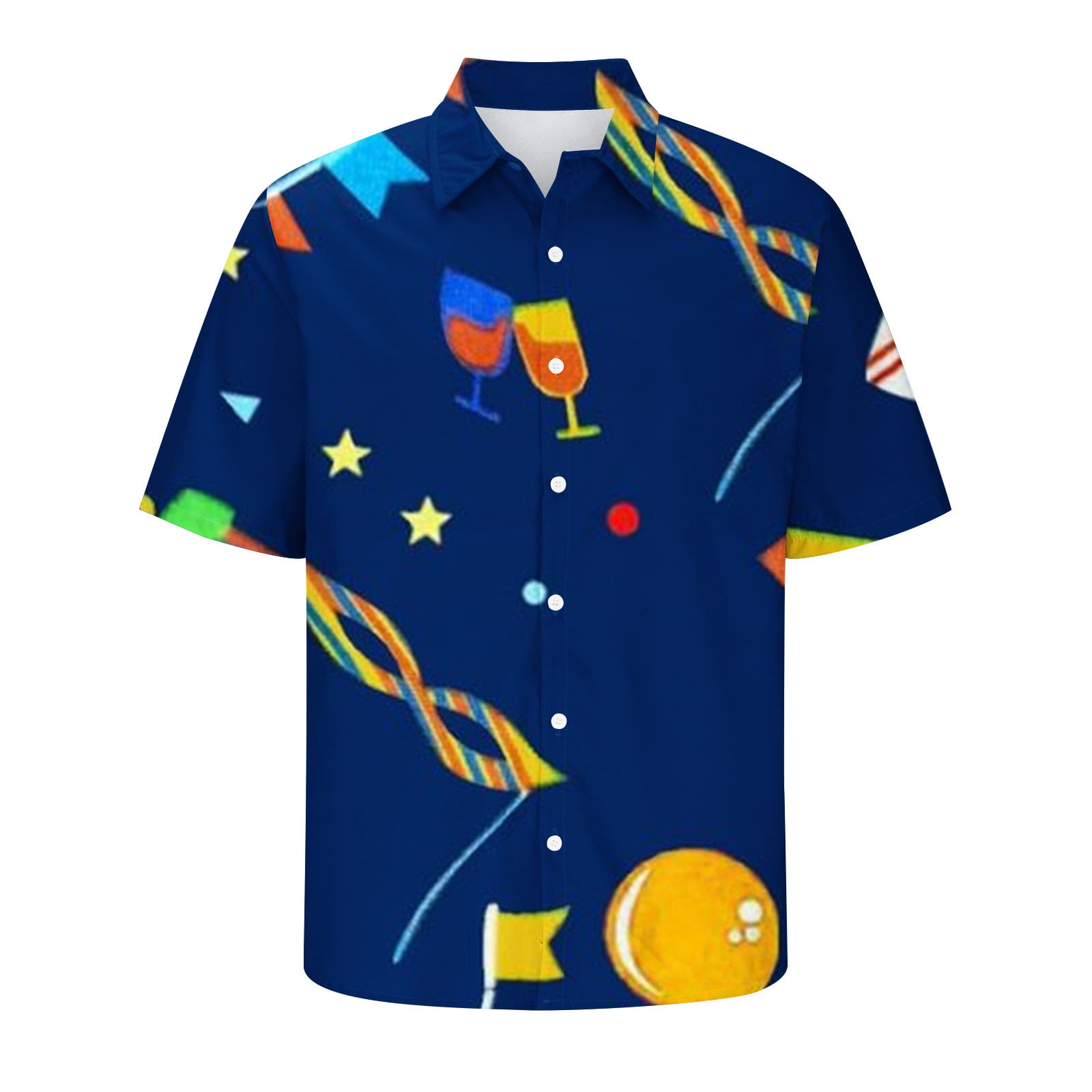Charella Shirts for Men Mardi Gras Print Lapel T-shirts 2024 Trendy ...