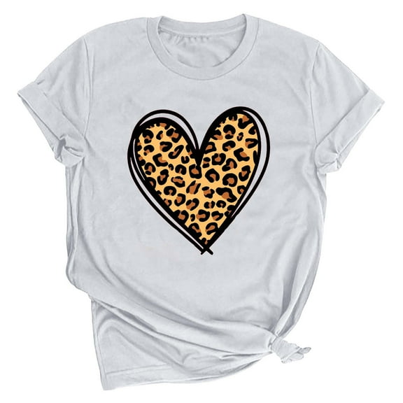 Charella Shirts for Women Trendy Valentine Graphic Crewneck Tshirts Going Out Tops White,14