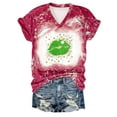 thumbnail image 1 of Charella Short Sleeve Shirts for Women St Patricks Day Decorations V-Neck Tops 2024 Gifts for Her,Red,XL, 1 of 2