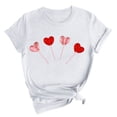 thumbnail image 1 of Charella Short Sleeve Shirts for Women Valentines Day Gifts Crewneck Fashion Print T-shirts Loose Fit Tops,White,XL, 1 of 5
