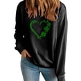thumbnail image 1 of Charella Sweatshirts for Women St Patricks Day Decorations Long Sleeve Crewneck Tops 2024 Trendy T-shirt,Black,M, 1 of 5