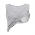 thumbnail image 1 of Charella Tank Top Built in Bra Women Sleeveless Scoop Neck Padded Workout Yoga Tanks Casual Summer Clothes (2XL, Gray 1), 1 of 6