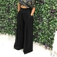 thumbnail image 1 of Charella Wide Leg Pants for Women Fashion Casual Full-Length Loose Pants Solid High Waist Trousers Long Straight Wide Leg Pants Black,L, 1 of 6