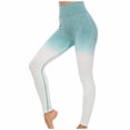 thumbnail image 1 of Charella Women Gradient Color Exercise To Lift Buttocks High Waist Tight Yoga Leggings Green,S, 1 of 3
