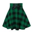 thumbnail image 1 of Charella Women Pleated Skirt Casual High Waist Mini Skirt Flare A-line Mini Skirt Green,M, 1 of 5
