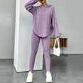 thumbnail image 1 of Charella Women's 2 Piece Outfits Lounge Sets Knit Hoodies and Jogging Pants Tracksuit Purple,8, 1 of 7