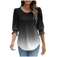 thumbnail image 1 of Charella Women's 2025 Fashion Tops 3/4 Length Puff Sleeve Business Dressy Casual Blouses Summer Tees Shirts (XL, Black), 1 of 8