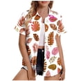 thumbnail image 1 of Charella Women's Hawaiian Button down Shirts Casual Floral Printed Short Sleeve Tops Summer Trendy Loose Fit Blouses (M, Hot Pink), 1 of 5