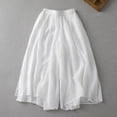 thumbnail image 1 of Charella Women's Loose Wide Leg Pants Elastic Waist Double Layer Casual Pants Flowy Comfy Trousers Dress Pants White,XL, 1 of 3