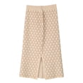 thumbnail image 1 of Charella Women's Winter Patterned Split Knitting Medium Long Buttocks Straight Skirt Pink,One Size, 1 of 5