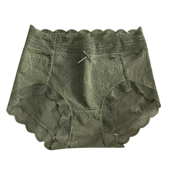 Charella Womens Underwear Breathable Comfortable Soft and Sexy Lace Satin Underwear,Green,L