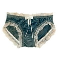thumbnail image 1 of Charella Womens Underwear Breathable Comfortable Soft and Sexy Lace Satin Underwear,Green,M, 1 of 4