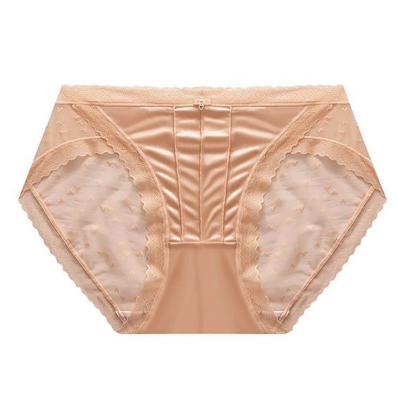 Charella Womens Underwear Breathable Comfortable Soft and Sexy Lace Satin Underwear,Orange,XL