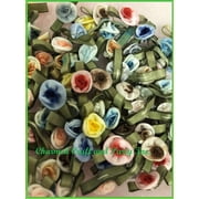 Charemd 100 Satin Rose Bud Flower 3/8" Applique Sewing Bow Craft Mix Ombre Color