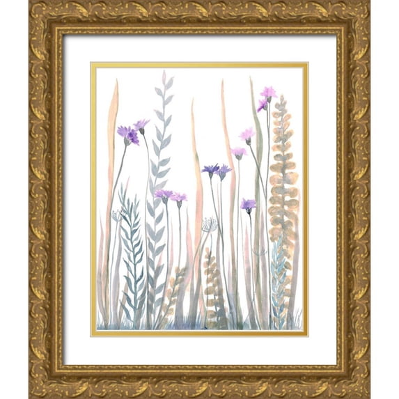 Charest, Doris 12x14 Gold Ornate Wood Framed with Double Matting Museum Art Print Titled - Garden Blooms 1