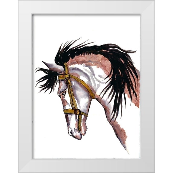 Charest, Doris 15x18 White Modern Wood Framed Museum Art Print Titled - Watercolor Horse
