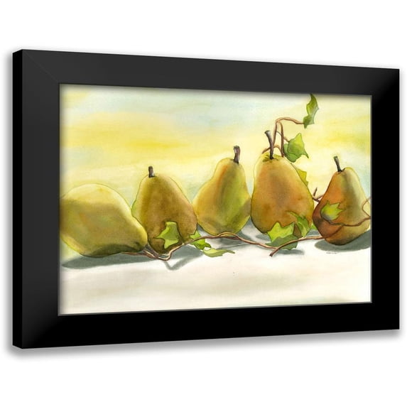 Charest, Doris 24x19 Black Modern Framed Museum Art Print Titled - Pears In A Row 1