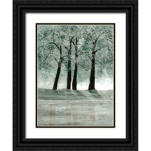 Charest, Doris 25x32 Black Ornate Wood Framed with Double Matting Museum Art Print Titled - Green Forest 2