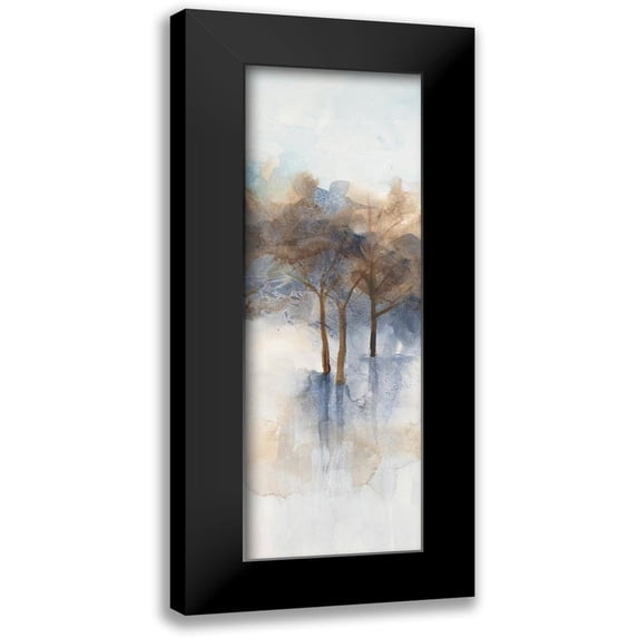 Charest, Doris 9x18 Black Modern Framed Museum Art Print Titled - Misty Forest 3
