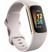Charge 5 Advanced Fitness & Health Tracker, Lunar White & Soft Gold - One Size