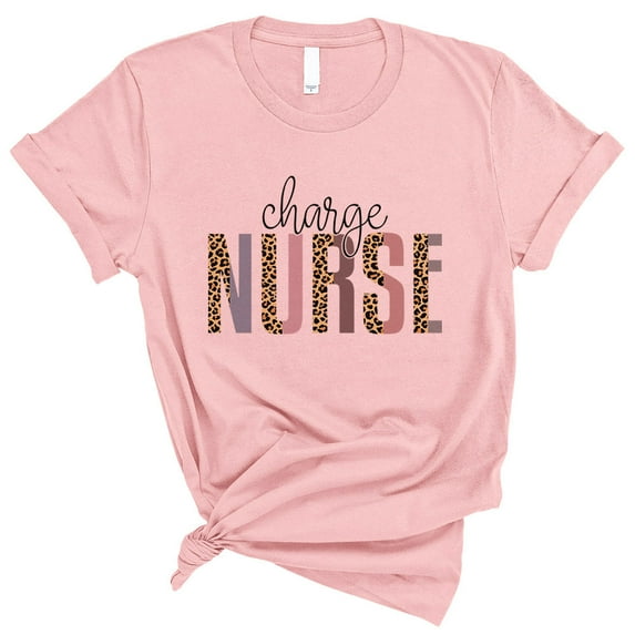 Charge Nurse Leopard Print Shirt Unisex 2X-Large Pink