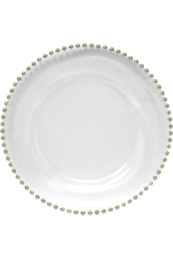 Charge it by Jay Turkish Glass Silver Beaded Charger Plate