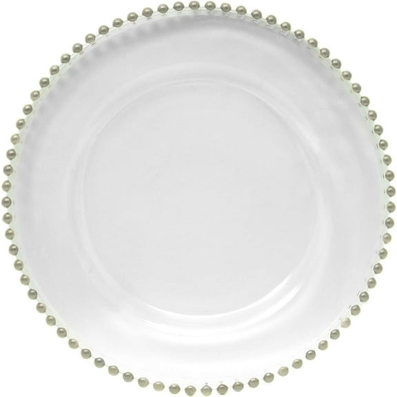 Charge it by Jay Turkish Glass Silver Beaded Charger Plate