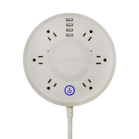 ChargeHub - Powerstation 360 6-Outlet/4-USB Surge Protector Strip - Almond