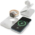thumbnail image 1 of ChargeWorx 3-in-1 Wireless Charger, Foldable Magnetic Charging Station with 15-Watt Fast Charging, Compatible with iPhone, Samsung, and Other Phones, Smartwatches, and Headphones, White, 1 of 7
