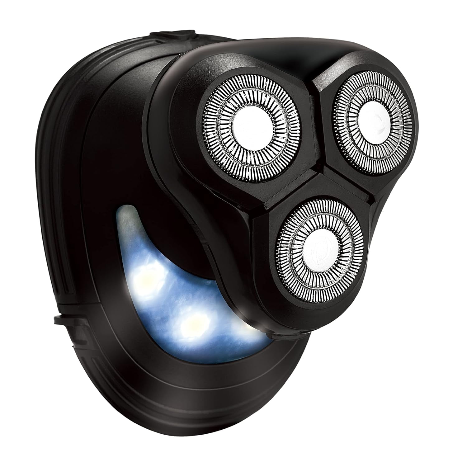 Chargeworx Groom Essentials Cordless 3D Rotary Men’s Face & Head Electric Shaver with LED Light, Black GEMS106