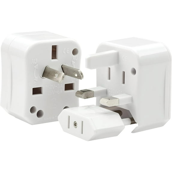 ChargeWorx International Travel Adapter, Universal Travel Power-Adapter Plug for Phones and More, 110/240 Volts, European Travel Plug Adapter with Protective Case, Works in Over 150 Countries