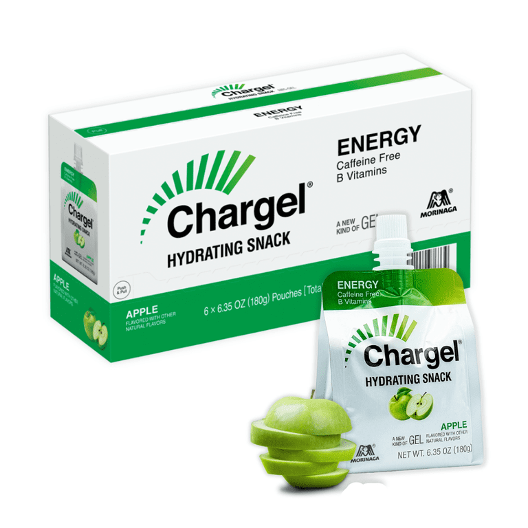 Chargel Apple Energy Gel, Carbs Vitamins, 6 Pack, 6.35oz Each