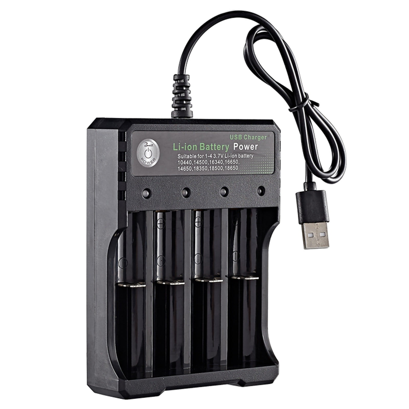 Charger 4-slot Lithium 18650 USB Black Charger Battery AC 3.7V Battery Dual 110V 220V Charging 18650 Rechargeable Battery charger