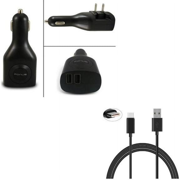 Charger 6ft USB Cable w 2-Port USB Car Home Charger R5V for Nokia 3.1, 7.1, 8, Plus - OnePlus 5T, 6, 6T, 7 Pro - Razer Phone 2 - RED Hydrogen One - Samsung Galaxy Tab S3 9.7 S9 Plus, S8+ S8