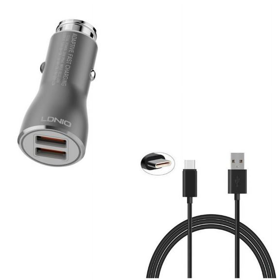 Charger 6ft USB Cable w 36W Fast Car Charger for OnePlus 9, Nord N200 5G/N100/N10 5G, Pro Phone - Cord Power Wire, 2-Port USB Type-C Cable Power Z6V for OnePlus 9, Nord N200 5G/N100/N10 5G, Pro