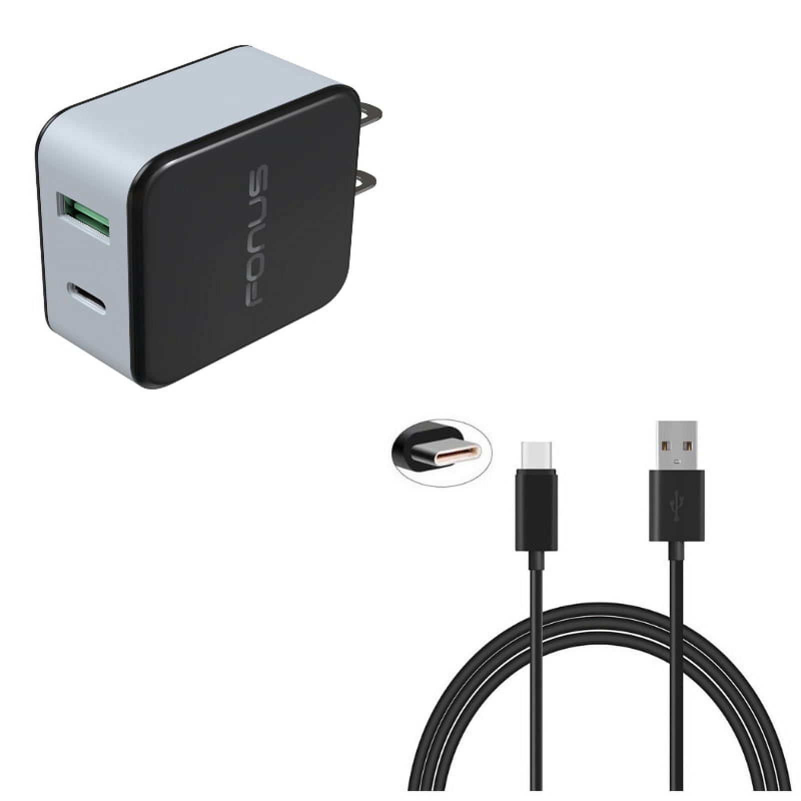 Charger 6ft USB Cable w 36W Quick Home Charger Y1Y for Microsoft Lumia 950 - Motorola One, Moto Z4 Z3 Play Z2 Play Z Play Droid Force Droid X4 G7 Power Play G6 - Nokia 3.1, 7.1, 8, Plus