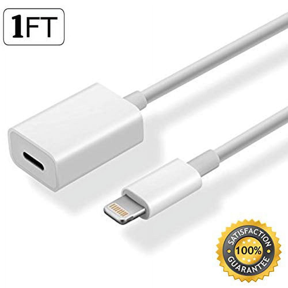 Charger Adapter Extender, 1ft Short Lightning to 8Pin Female Extension