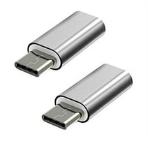Charger Adapter, Lightning to USB Type C Male Fast Charge, High-Speed Converter Aluminum Connector Dock Extender Adapter, Pack of 2, Silver