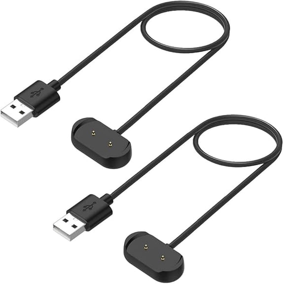 Charger for Amazfit T-Rex Pro, Bip 5, Bip 3, Bip U Pro, GTS 4 Mini, GTS 2, GTS 2e, GTS 2, GTR 2, GTR 2e, GTR mini, Active Smart Watch Charging Cable Cord [2-Pack, 3.3ft/1m]