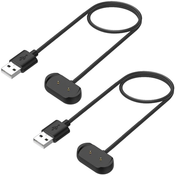 Charger for Amazfit T-Rex Pro, Bip 5, Bip 3, Bip U Pro, GTS 4 Mini, GTS 2, GTS 2e, GTS 2, GTR 2, GTR 2e, GTR mini, Active Smart Watch Charging Cable Cord [2-Pack, 3.3ft/1m]
