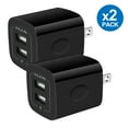 thumbnail image 1 of Charger Block,2PACK USB Wall Charger Adapter,AILKIN 2.1A Dual Port Fast Charging Station Plug Charger Blocks iPhone Wall Charger,Dark Black, 1 of 5